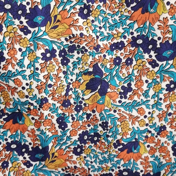 Eton Men's Slim Fit Floral Dress Shirt Orange Blue White 16.5 - Picture 9 of 17
